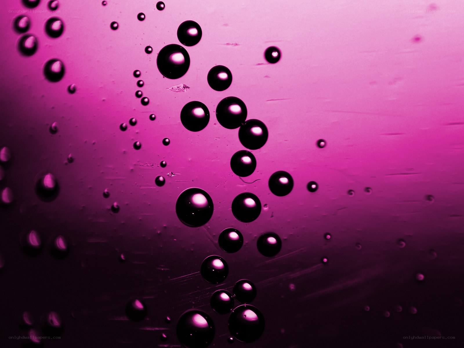 Purple bubbles on glass