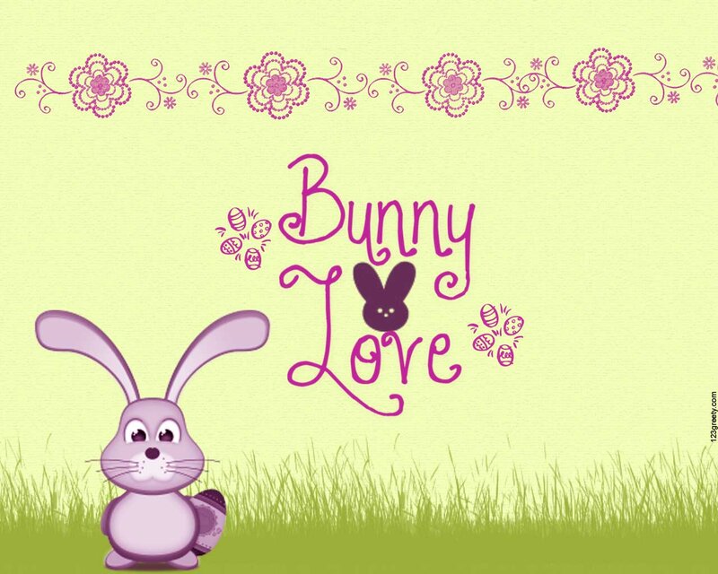 Purple Bunny in Grass