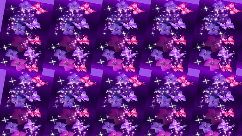 Purple Butterflies and Flowers — Magical