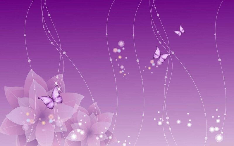 Purple Butterflies and Flowers — Serene