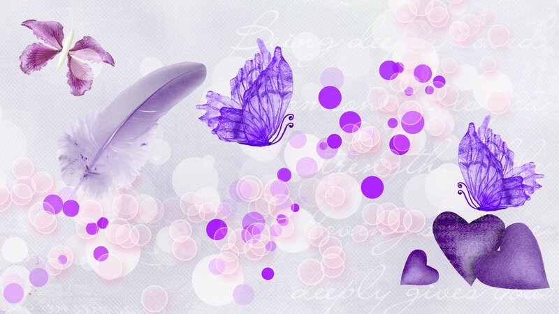 Purple Butterflies and Hearts