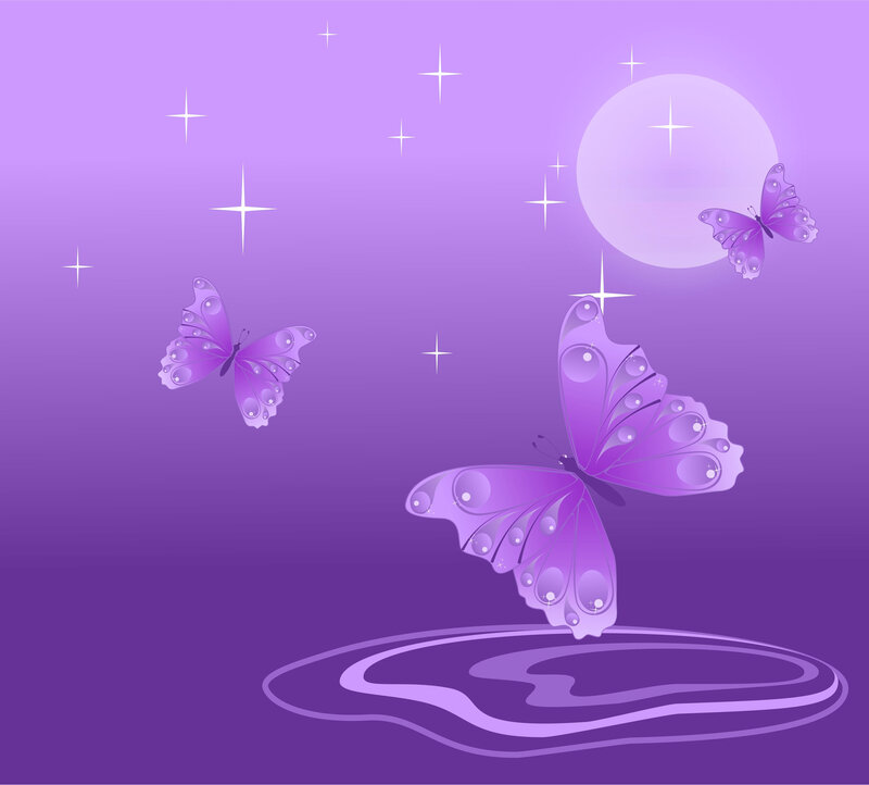 Purple Butterflies Flying — Serene