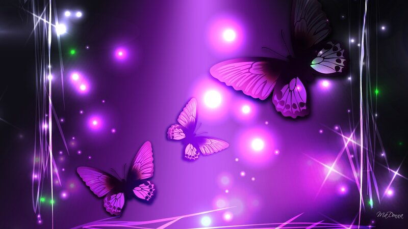 Purple Butterflies in Space