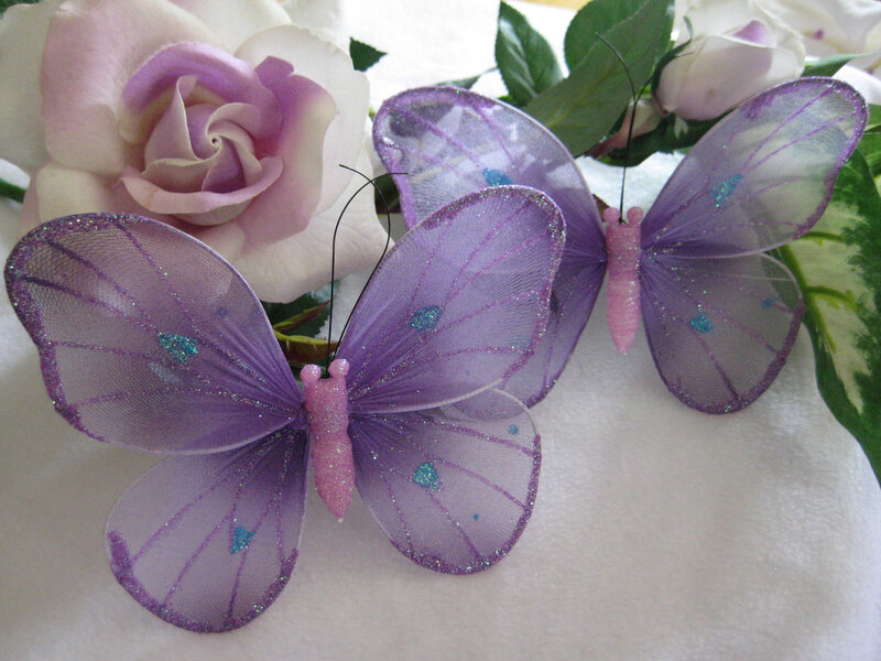 Purple Butterflies on Flowers — Serene