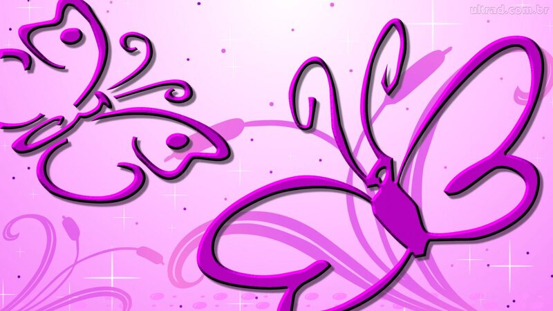 Purple Butterflies — Pink