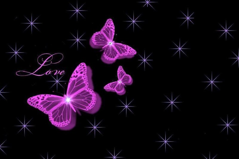 purple butterflies with stars