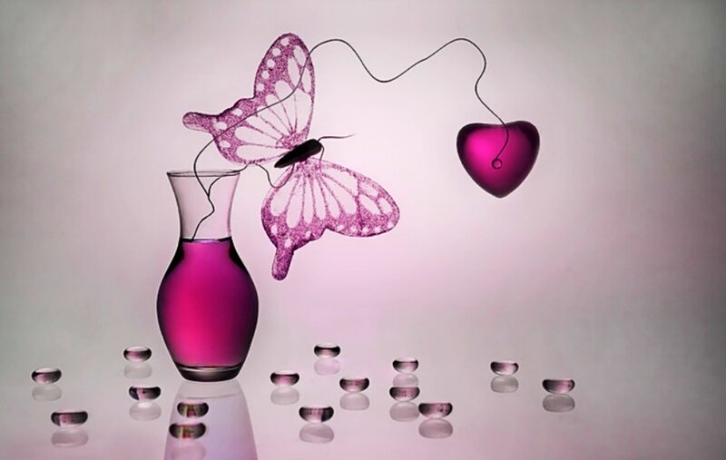 Purple Butterfly and Heart