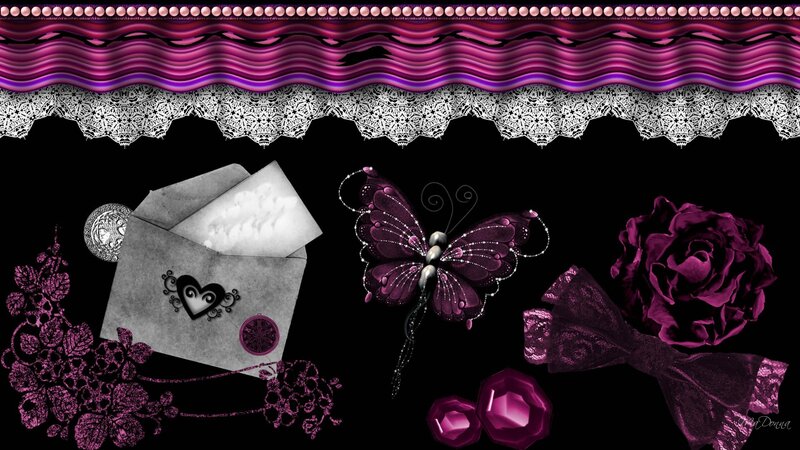 Purple Butterfly and Rose
