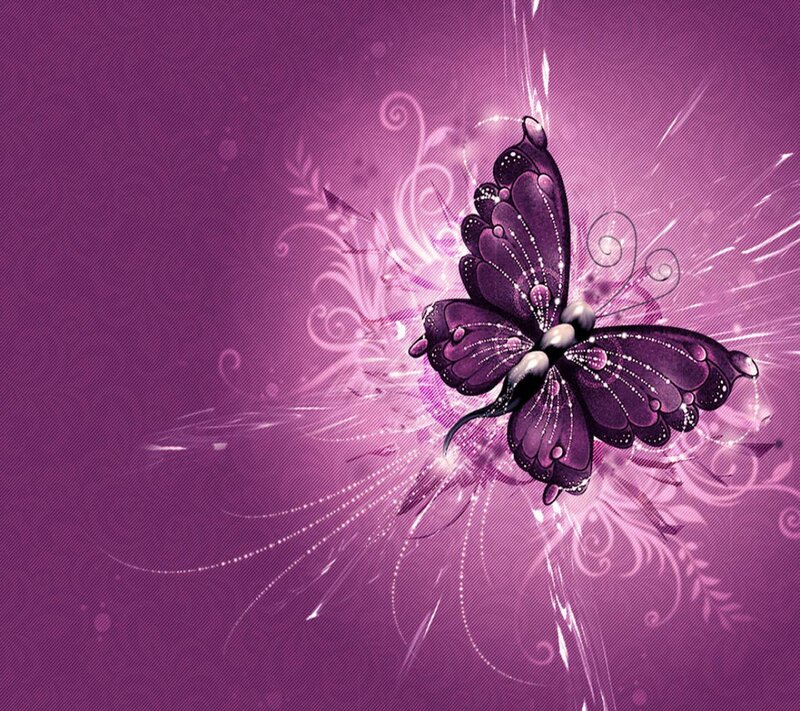 Purple Butterfly — Dreamy, Digital Art, Swirls