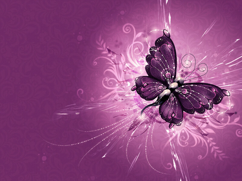 Purple Butterfly — Dreamy, Digital Art