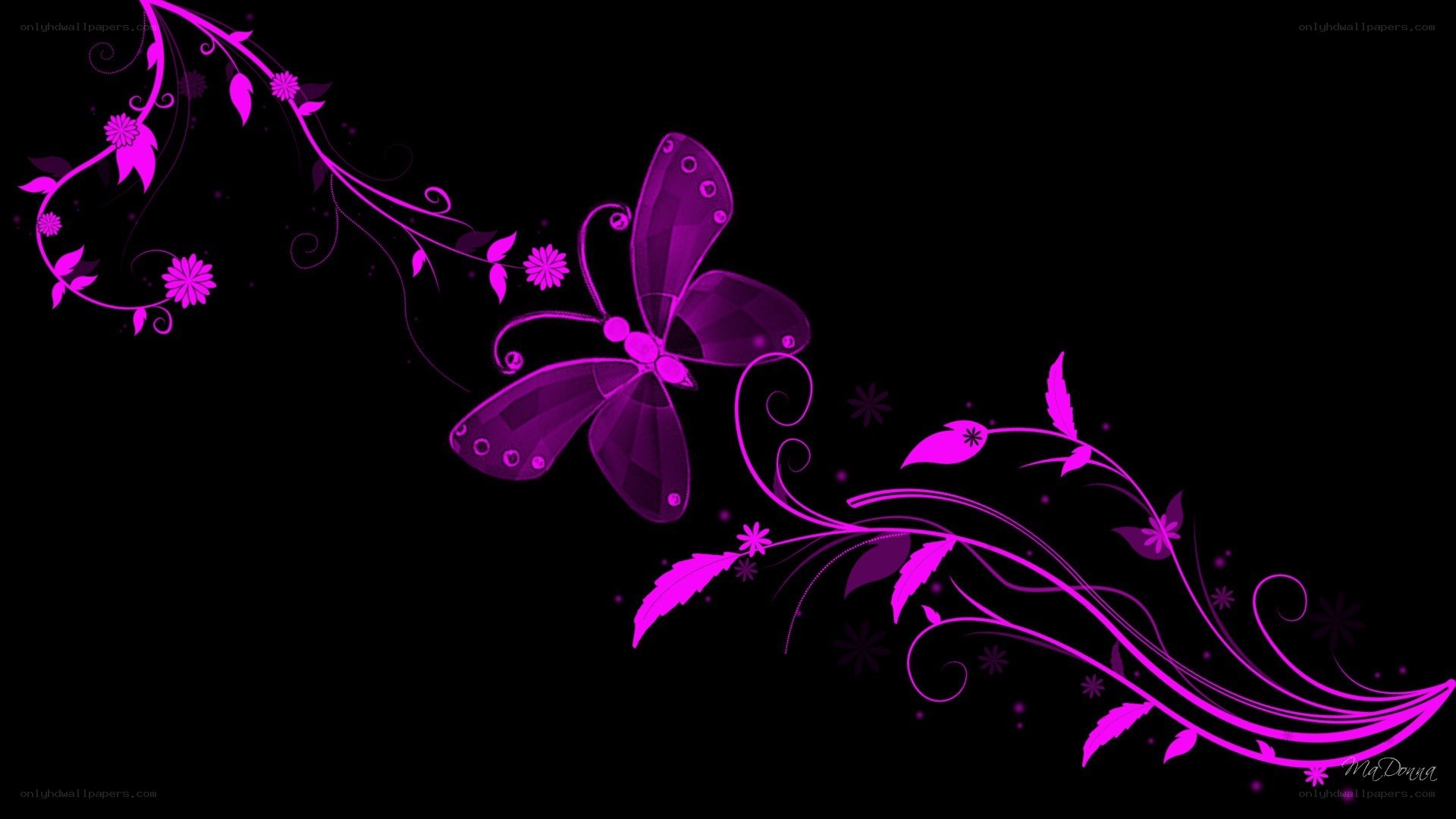 purple butterfly floral design