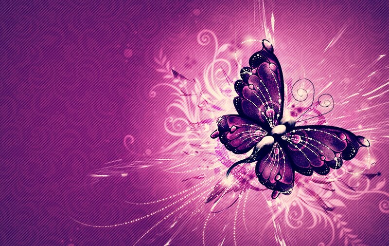 Purple Butterfly Illustration — Dreamy