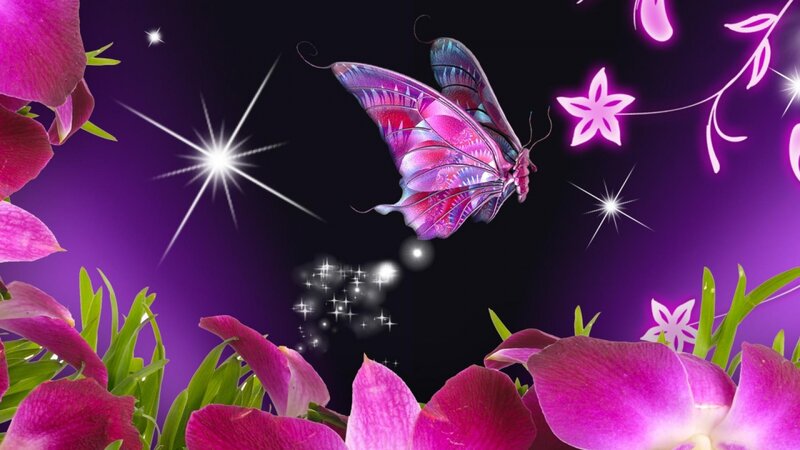 Purple Butterfly in Flight