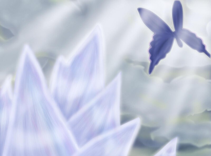 purple butterfly in mist