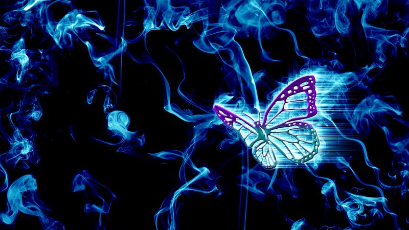 Purple Butterfly in Smoke