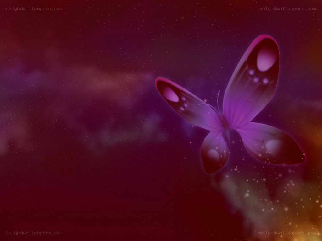 purple butterfly in space