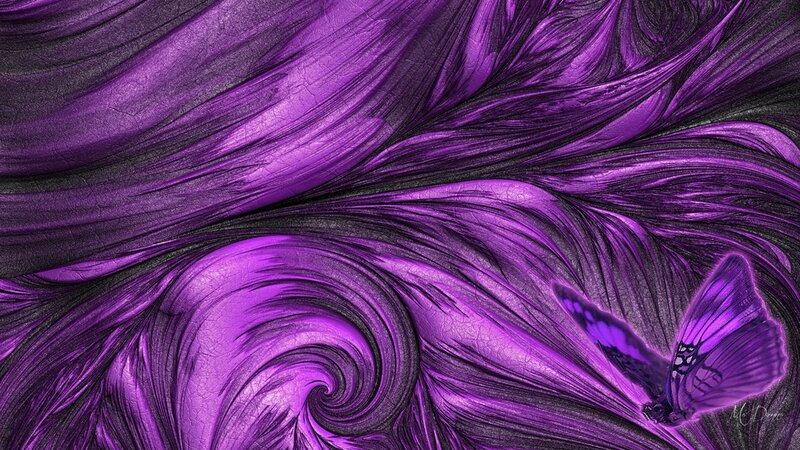 Purple Butterfly on Swirls