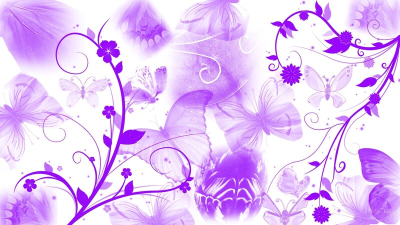 Purple Butterfly Pattern — Dreamy, Digital Art
