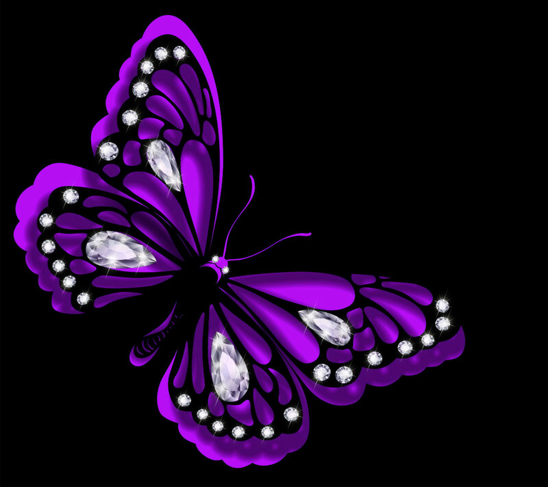 Purple Butterfly with Gems
