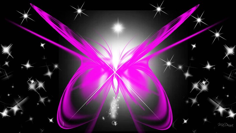 Purple Butterfly with Stars