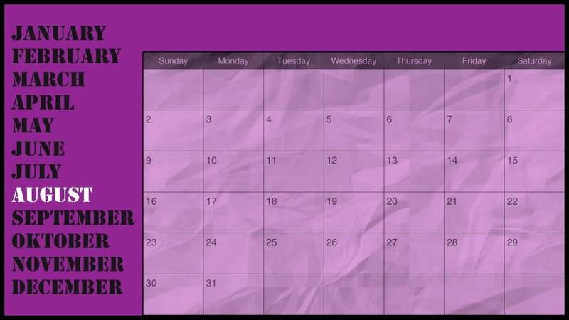 Purple Calendar Grid