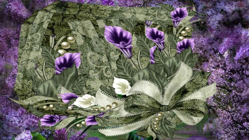 Purple Calla Lilies and Bow