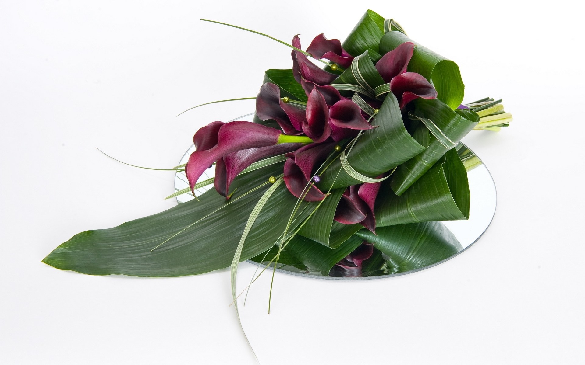 Purple calla lilies bouquet