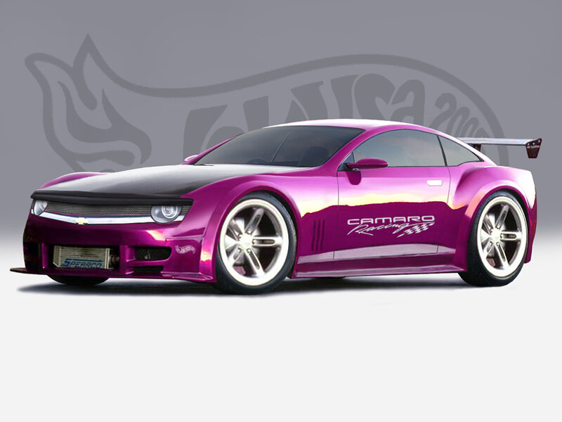 purple camaro race car