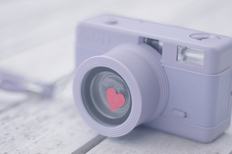 Purple Camera with Heart