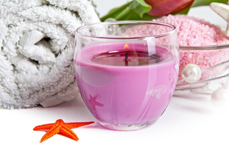 Purple Candle in Glass — Serene