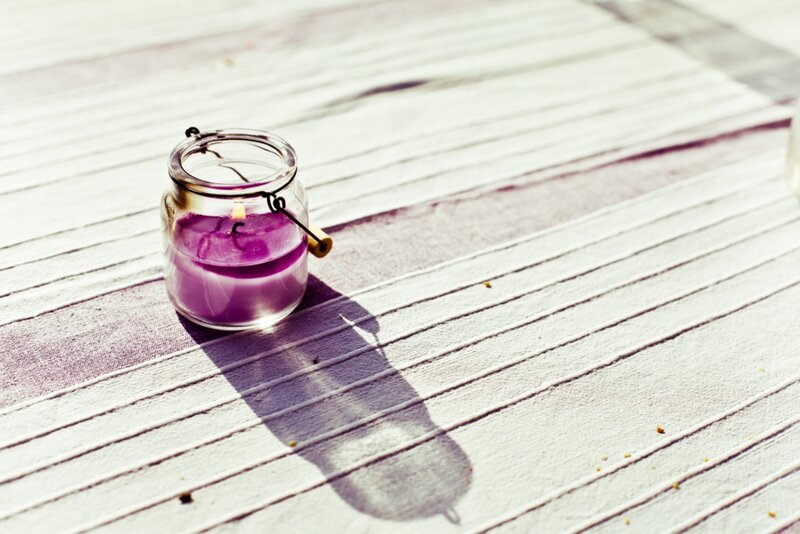 Purple Candle in Jar