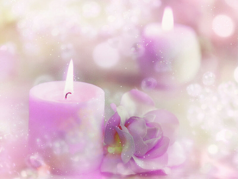 Purple Candle with Rose