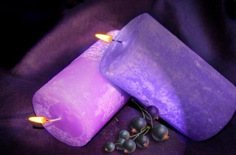 Purple Candles and Berries