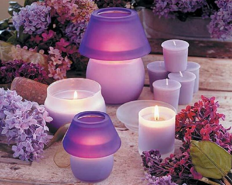 Purple Candles and Flowers — Calm