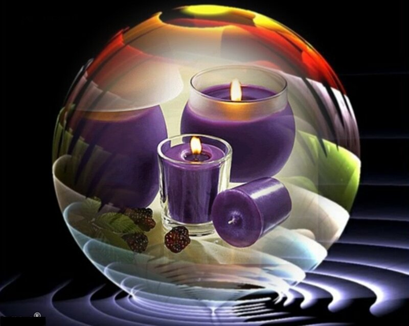 Purple Candles in Sphere