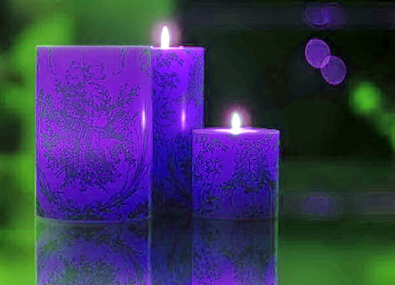 Purple Candles on Surface