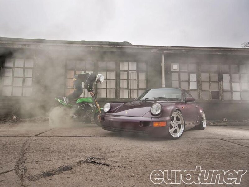 Purple Car and Motorcycle