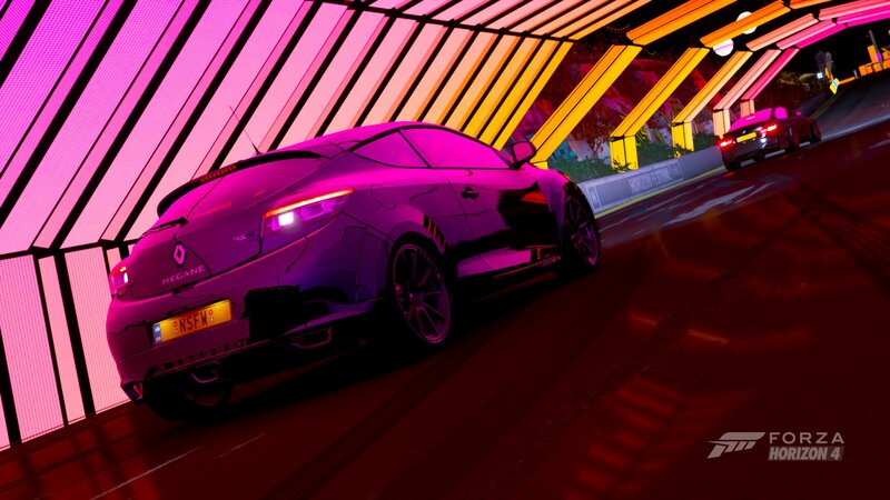 Purple Car in Tunnel