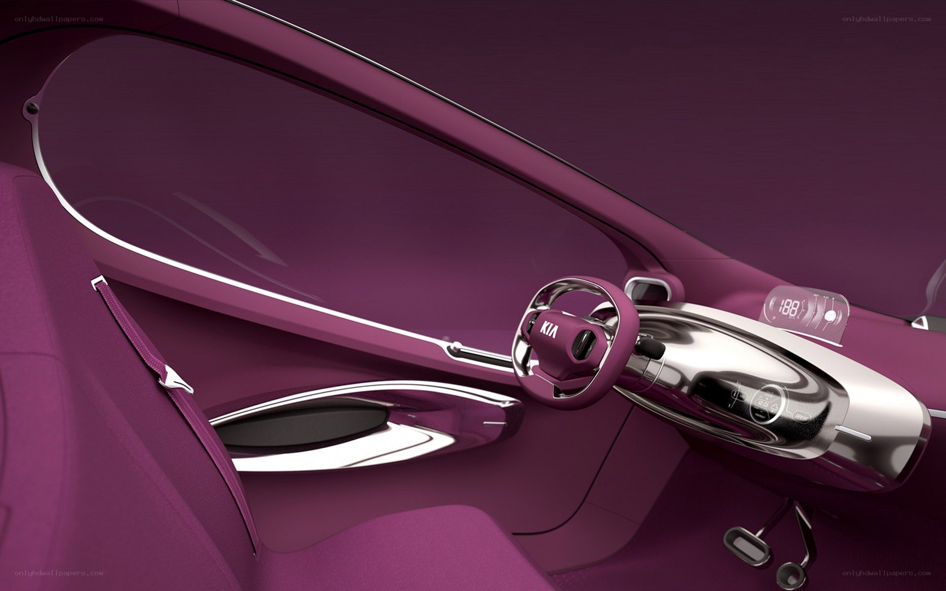 Purple car interior concept