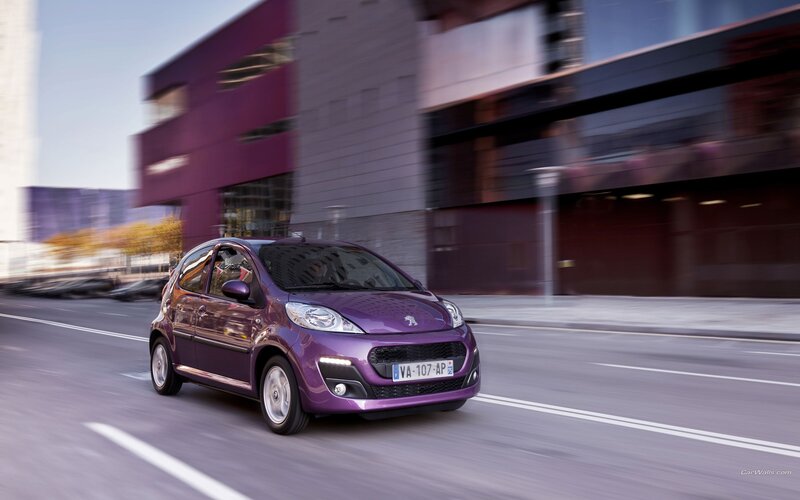 Purple Car on Road — Dynamic, Afternoon, Photograph