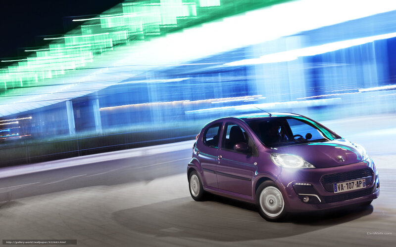 Purple Car on Road — Dynamic, Night