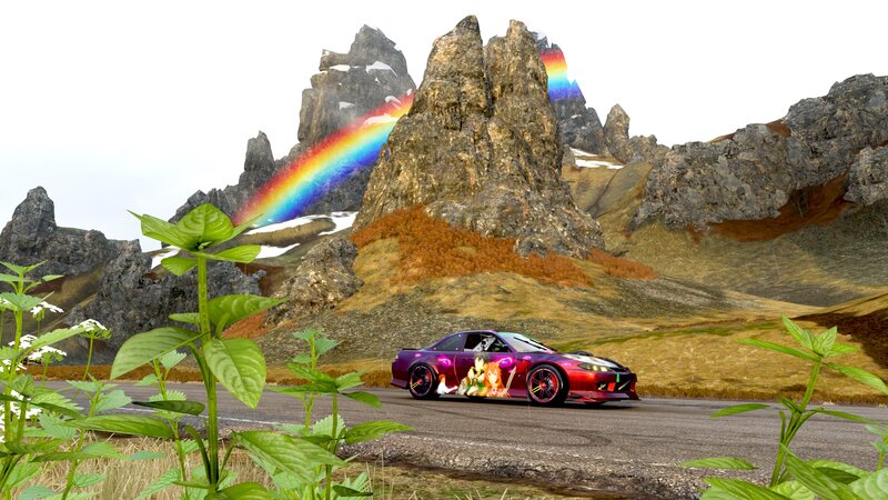 Purple Car on Road — Serene