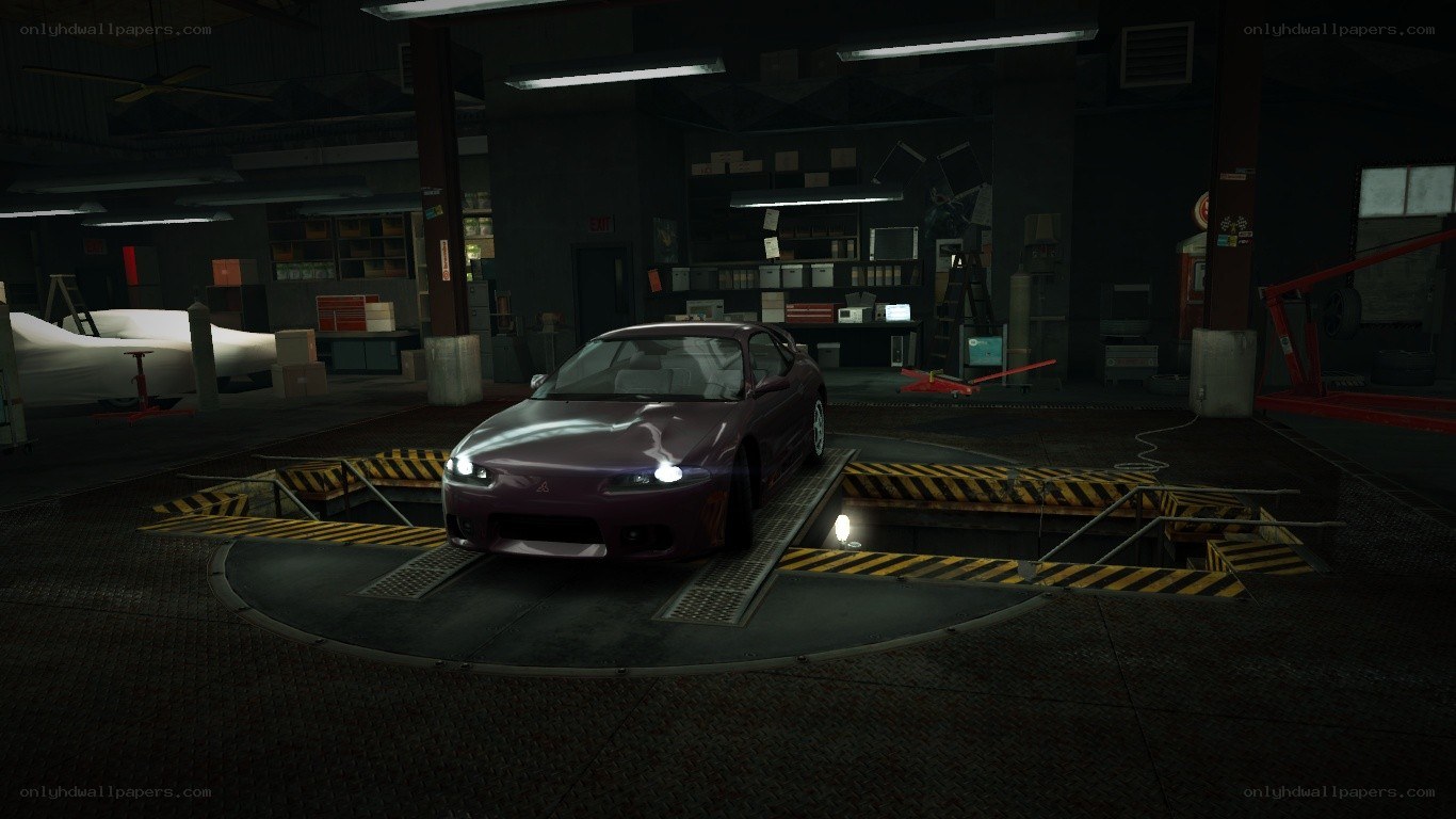 purple car on turntable