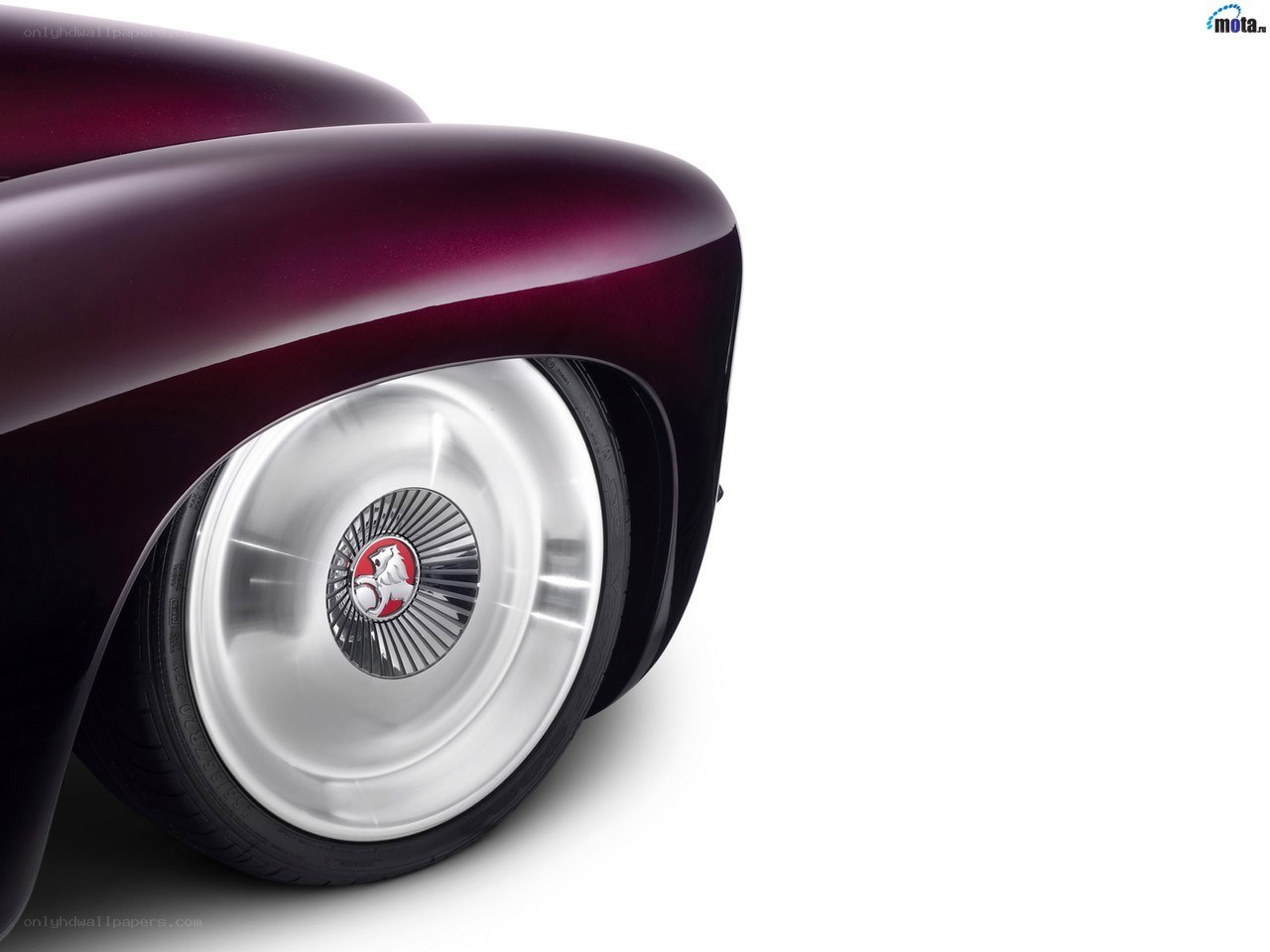 Purple car wheel close-up