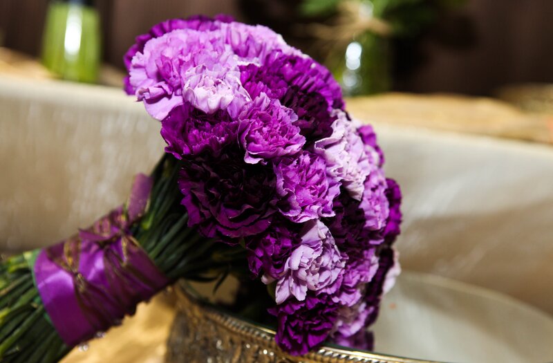 Purple Carnation Bouquet — Elegant, Photograph