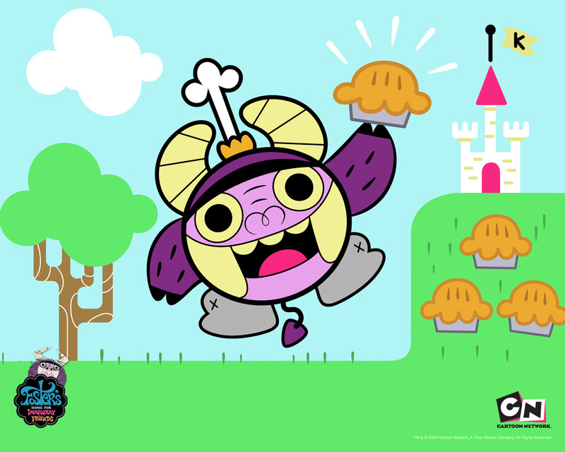 Purple Cartoon Character — Green