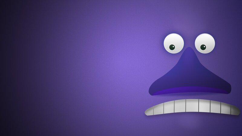 Purple Cartoon Face — Neutral