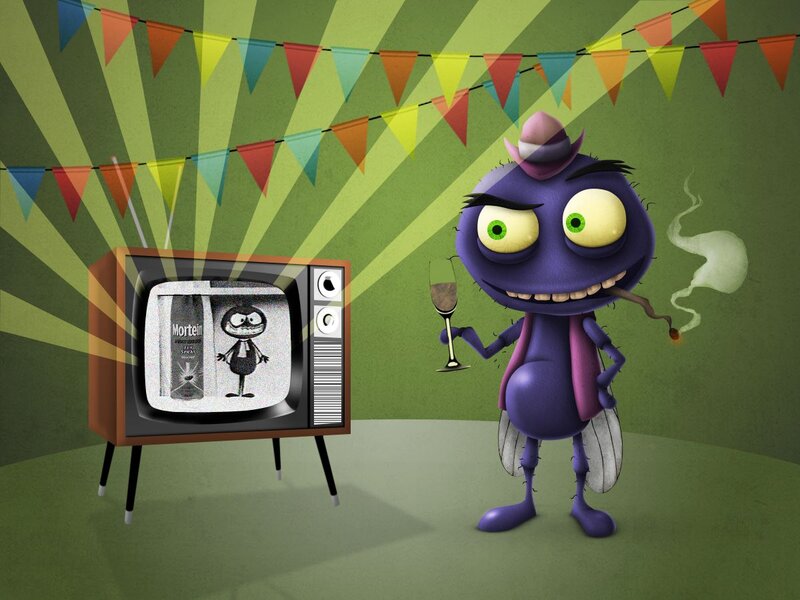 Purple Cartoon Fly