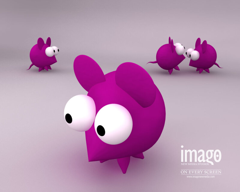 purple cartoon mice characters