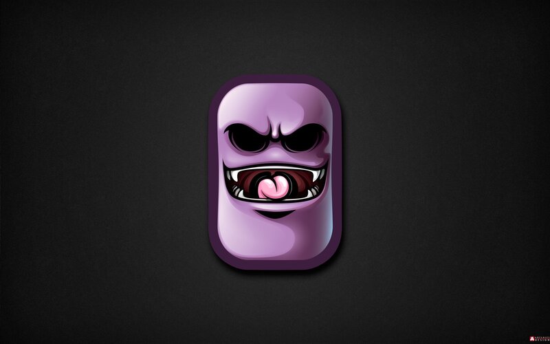 Purple Cartoon Monster